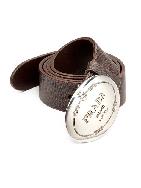 prada mens brown leather belt|prada cinture belt men's.